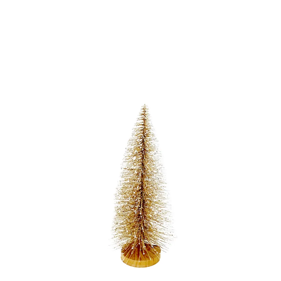 TREE BOTTLE BRUSH CHAMP GLTR. 16″ W/ SNOW TIP