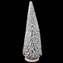 TREE BOTTLE BRUSH FLOCKED SLV 20″ W/SILVER BERRIES