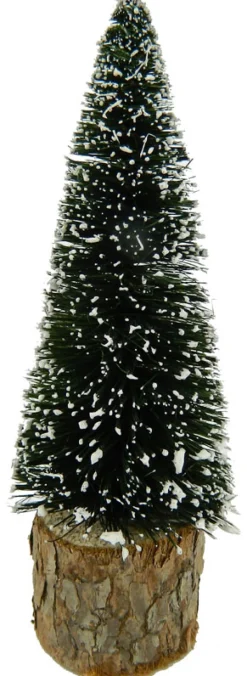 TREE BOTTLE BRUSH NAT. 5″ VILLAGE W/ SNOW & BASE