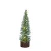TREE BOTTLE BRUSH/ VILLAGE 12″ W/ 5 LED W/ WHITE TIPS B/O