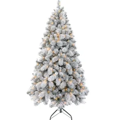 TREE FLOCKED ALASKA PINE 5’/549T 230-LED WARM WHITE LIGHTS