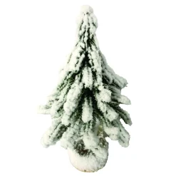TREE FLOCKED ALPINE 8″ W/ WOODEN BASE