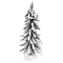 TREE FLOCKED ALPINE 16″ W/ WOOD BASE