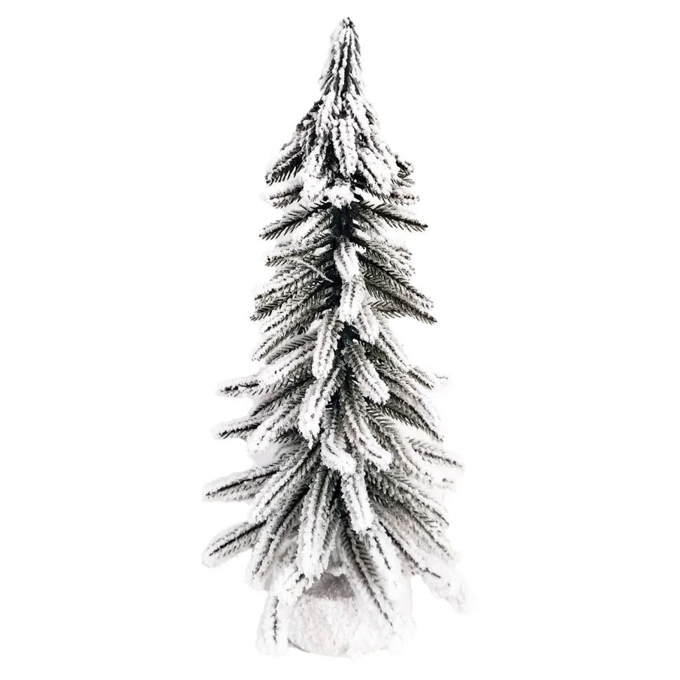 TREE FLOCKED ALPINE 16″ W/ WOOD BASE