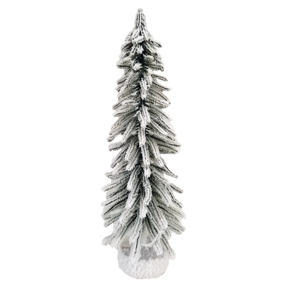 TREE FLOCKED ALPINE 22″ W/ WOOD BASE