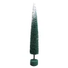 TREE FLOCKED BOTTLE BRUSH 19″ GREEN W/SNOWY TOP