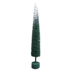 TREE FLOCKED BOTTLE BRUSH 19″ GREEN W/SNOWY TOP