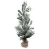 TREE FLOCKED MIXED PINE 24″ W/ BURLAP BASE