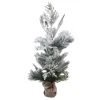 TREE FLOCKED MIXED PINE MIXED 28″ W/ BURLAP BASE