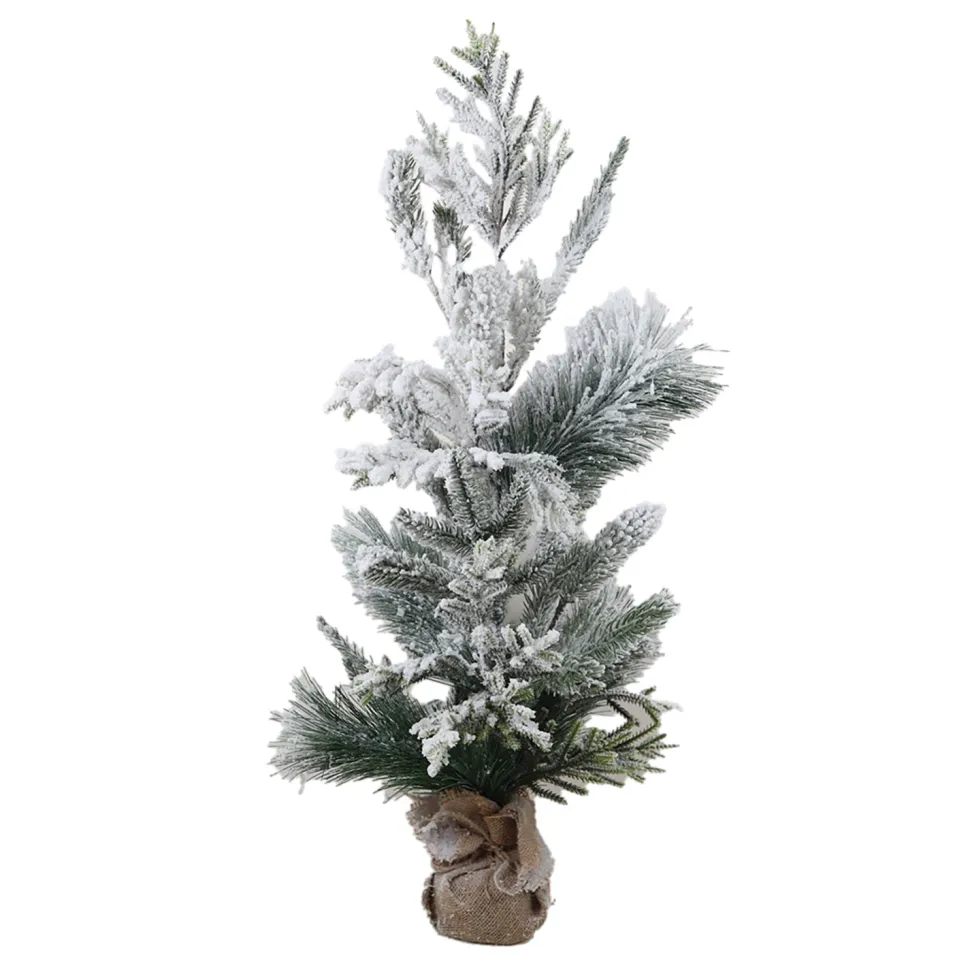 TREE FLOCKED MIXED PINE MIXED 28″ W/ BURLAP BASE