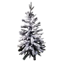 TREE FLOCKED PINE 36″ PE & NOBLE MIXED PINE WITH WOODEN BASE