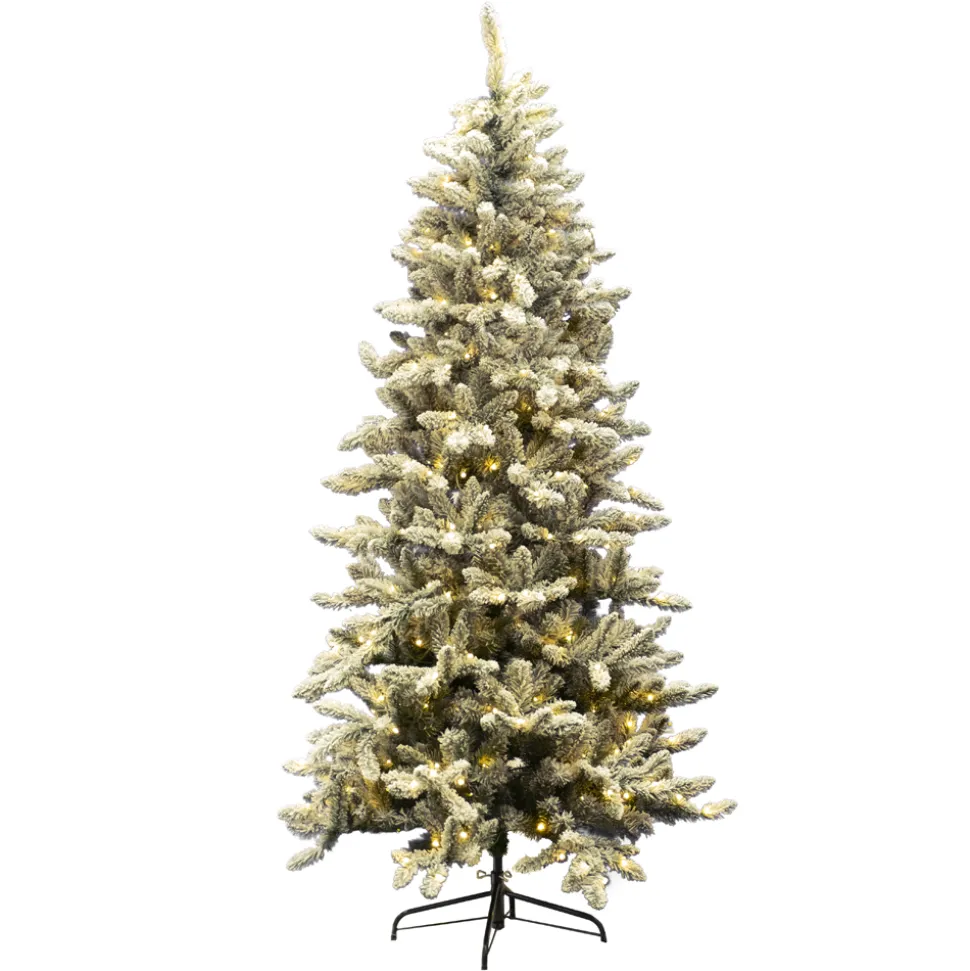 TREE FLOCKED PVC PINE 4’/346T 160-LED WARM WHITE LIGHTS