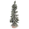 TREE FLOCKED/ SNOWY PINE 16″ W/ WOODEN BASE