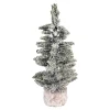 TREE FLOCKED/SNOWY PINE 8.5″ W/ WOODEN BASE