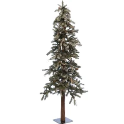 TREE FROSTED ALPINE 5′ 475T W/PINE CONES