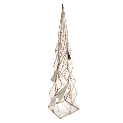 TREE GEOMETRIC MIRROR | WIRE 23.5″ COPPER WITH GLITTER