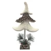 TREE KNOTCRAFT TABLE DECOR 19.5″ CREAM/NATURAL W/ NEEDLE PINE & BERRIES