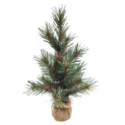 TREE NAT./ BERRY HARD NEEDLE PINE 16″ FROSTED W/ RED BERRIES