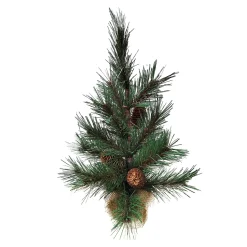 TREE NAT. NEEDLE PINE 20″ W/ PINE CONES & BURLAP BASE