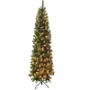 TREE PENCIL PINE 7′ 606 TIPS 300 LED WARM WHITE LIGHTS GREEN PVC