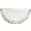 TREE SKIRT 48″ CREAM VELVET QUILTED W/ FAUX FUR TRIM