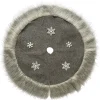 TREE SKIRT 39.5″ FAUX FUR BROWN W/ SNOWFLAKE