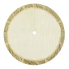 TREE SKIRT 48″ IVORY CABLE KNIT W/ FAUX FUR BORDER
