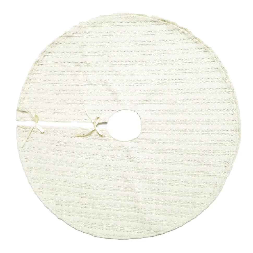 TREE SKIRT 46″ IVORY FABRIC