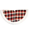 TREE SKIRT 20″ MINI RED/ BLACK / WHITE PLAID W/SHERPA BORDER