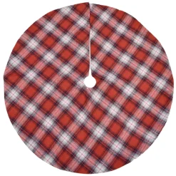 TREE SKIRT 20″ MINI RED/ GRAY PLAID