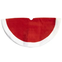 TREE SKIRT 20″ MINI RED VELVET W/ FLEECE BORDER