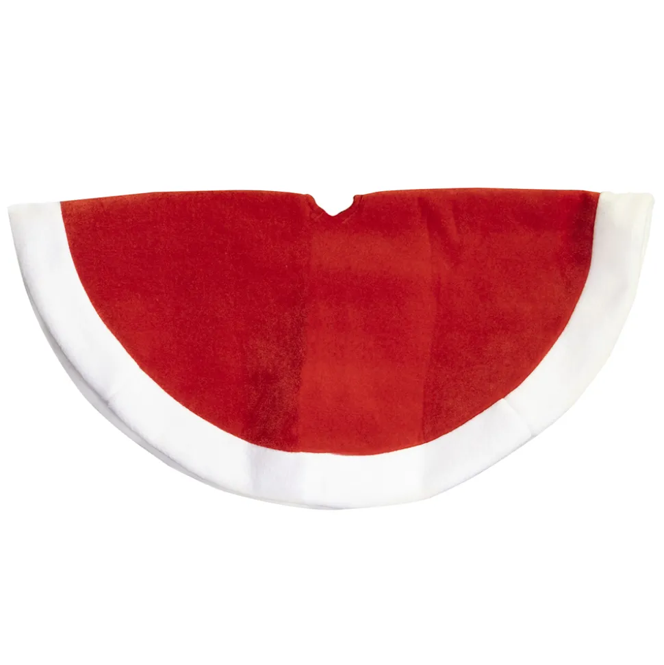 TREE SKIRT 20″ MINI RED VELVET W/ FLEECE BORDER