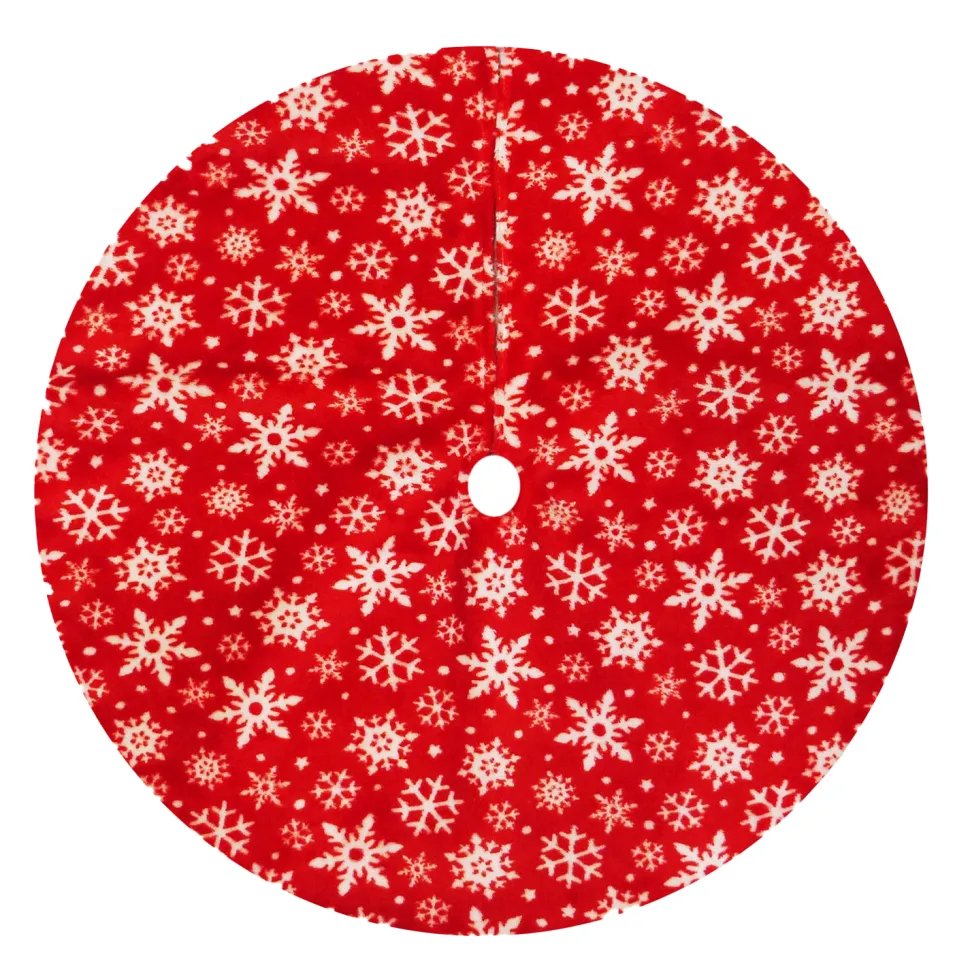 TREE SKIRT 20″ MINI RED/WHITE SNOWFLAKES