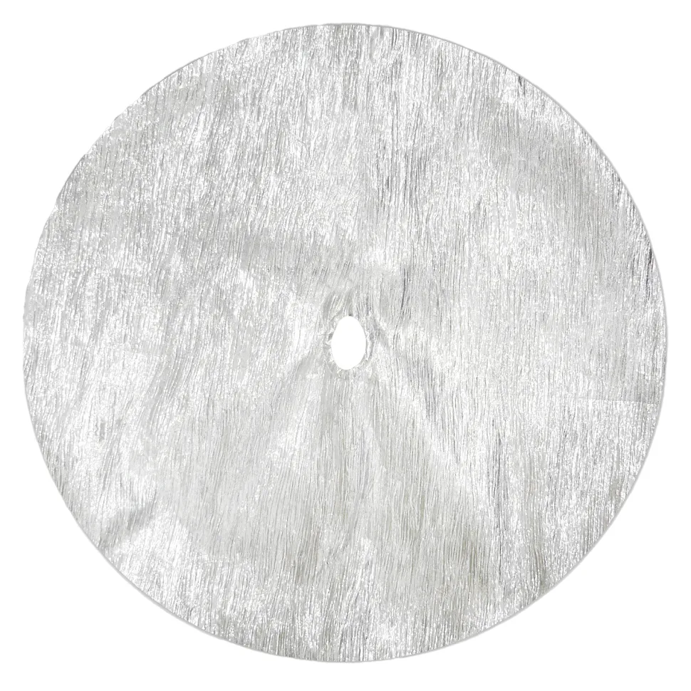 TREE SKIRT 20″ MINI SILVER CRINKLE METALLIC