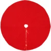 TREE SKIRT 42″ RED VELVET QUILTED