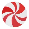 TREE SKIRT 48″ RED/WHITE VELVET & FLEECE, CANDY SWIRL DESIGN