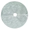 TREE SKIRT 46″ SILVER/ WHITE 46″ W/ WAVE DESIGN