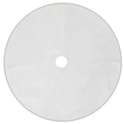 TREE SKIRT 48″ WHITE IRID. CURLY FAUX FUR