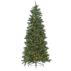 TREE SLIM PVC PINE 9’/1134T 510-LED WARM WHITE LIGHTS
