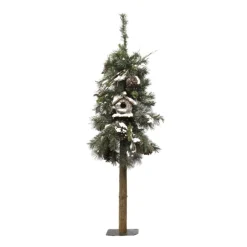 TREE SNOWY ALPINE 4′ 65T MIXED NEEDLES W/ PINE CONES & BIRD HOUSE