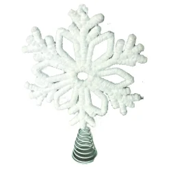 TREE TOP SNOWFLAKE WHITE FLOCKING 10″