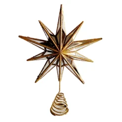 TREE TOP STAR GOLD 12″ HALF CONVEX MIRROR WITH GLITTER