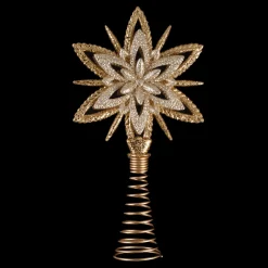 TREE TOP STAR GOLD GLITTER 7.5″ GOLD SPANGLE 3D