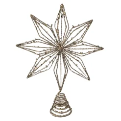 TREE TOP STAR GOLD GLITTER 10”