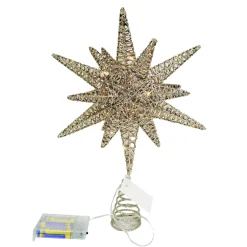 TREE TOP STAR GOLD GLITTER 10″x14″ 3D W/ LED LIGHTS B/O