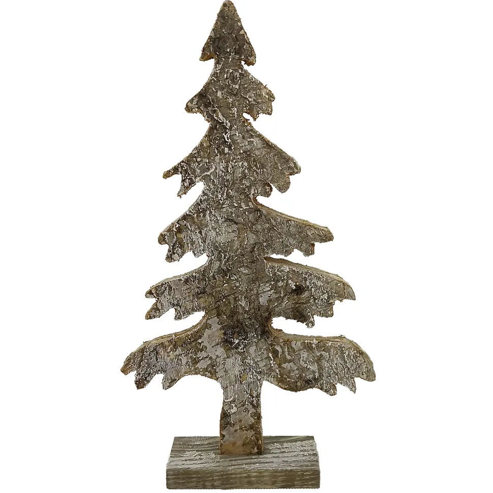 TREE WOODEN TABLE DECOR 8″x14″ FROSTED NATURAL/BIRCH LOOK
