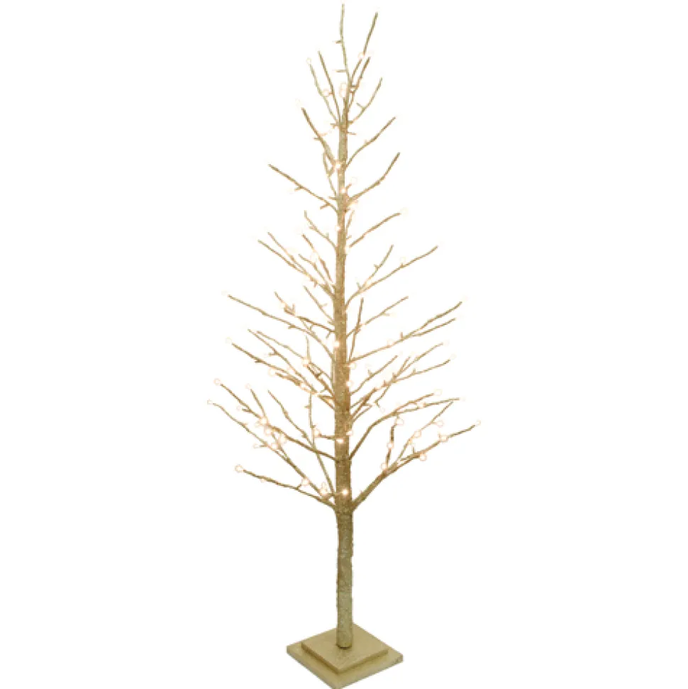 TWIG TREE GOLD 59″ 186 LED WARM WHITE LIGHTS 120V CHAMP. GLTR