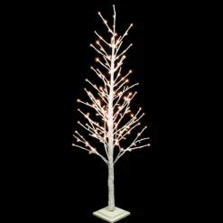 TWIG TREE WHITE 59″ 186 LED WARM WHITE LIGHTS 120V WHITE GLTR.