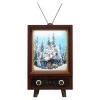 VINTAGE TV WITH ALPINE & MOVING TRAIN SNOWING SCENE 17″