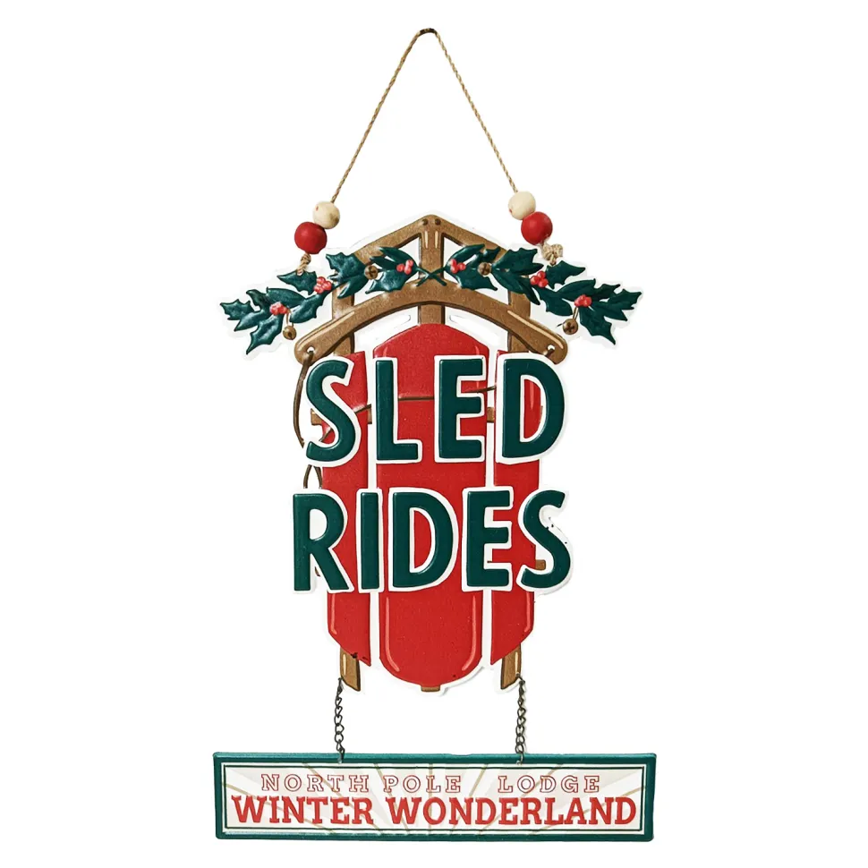 WALL DECOR METAL 10″x14″ – “SLED RIDES”